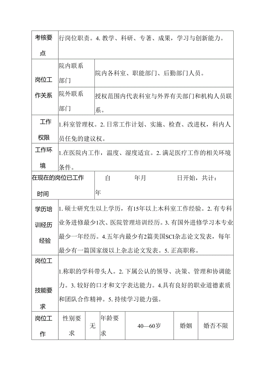 医院心胸外科主任医师、教授岗位说明书.docx_第3页