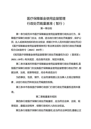 医疗保障基金使用监督管理行政处罚裁量基准（暂行）.docx