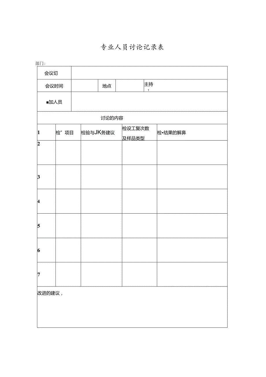 专业人员讨论记录表.docx_第1页