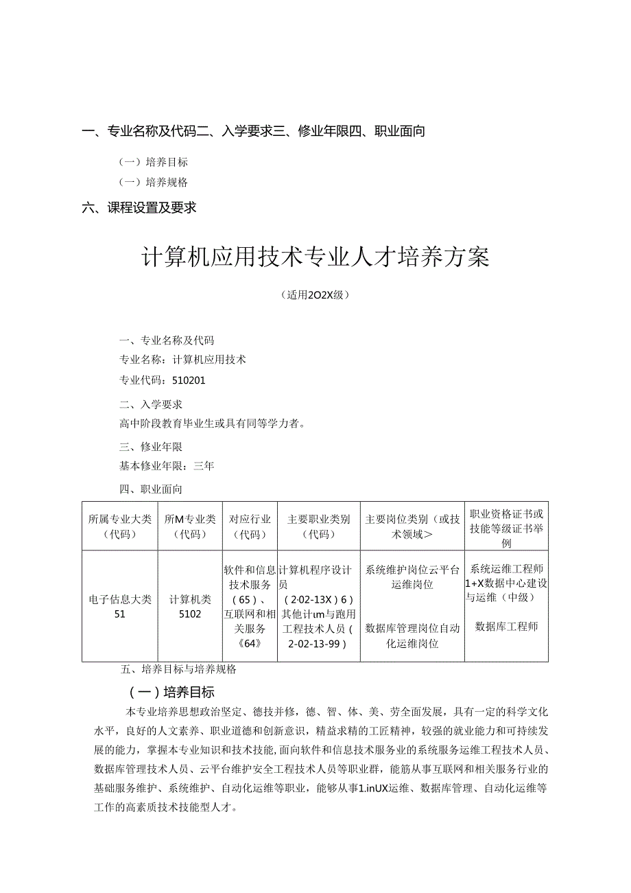 职业技术学院计算机应用技术专业人才培养方案.docx_第2页