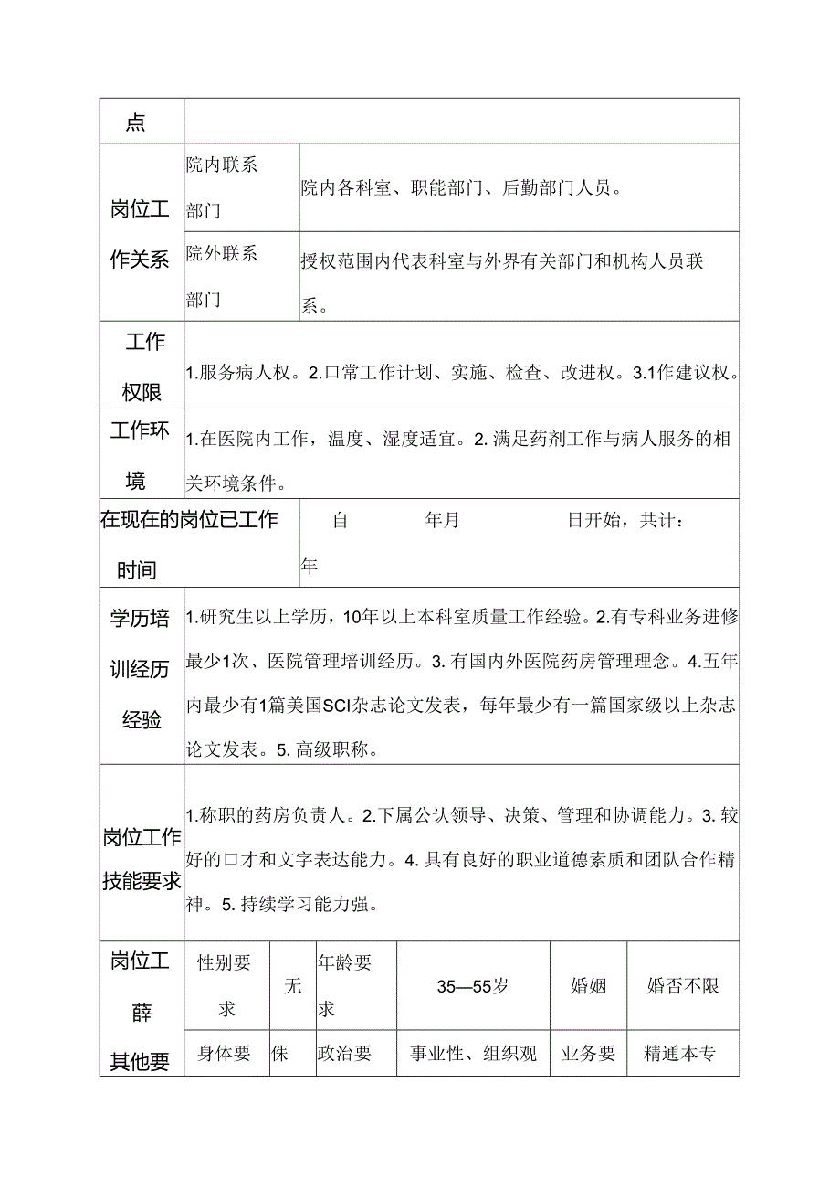 二级甲等医院药剂科中药房负责人职责岗位说明书.docx_第3页