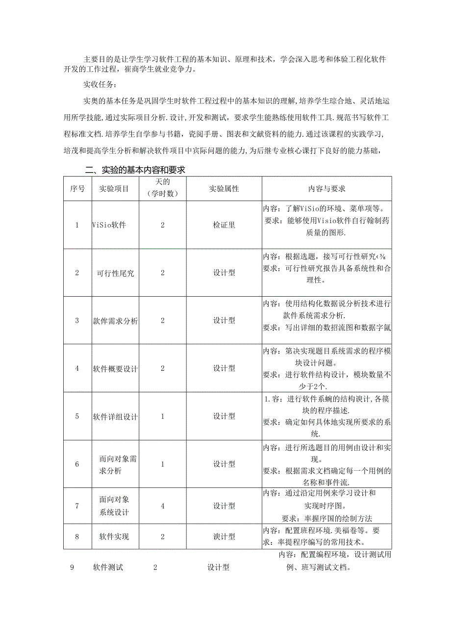 《软件工程概论》实验教学大纲.docx_第2页