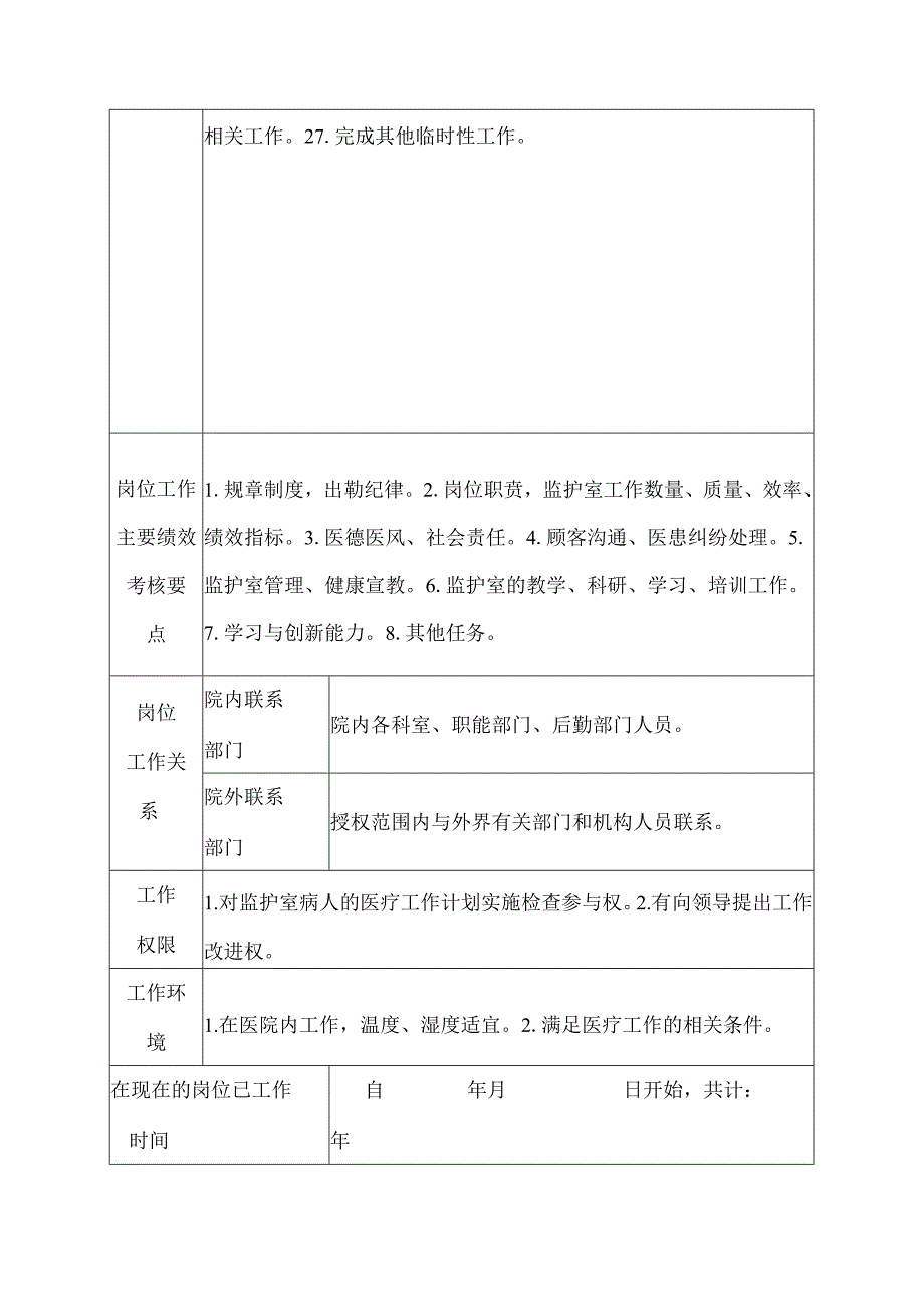 医院老年病科监护室负责人岗位说明书.docx_第3页