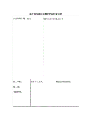 施工单位承包范围变更申报审核表.docx