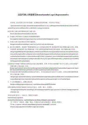 法定代表人审查意见Remarks on the Legal Representative.docx