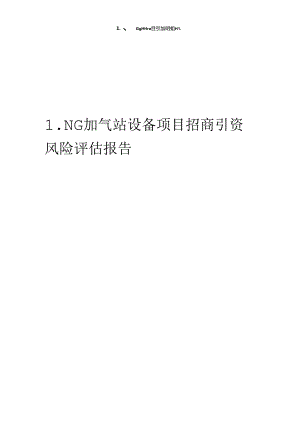 LNG加气站设备项目招商引资风险评估报告.docx