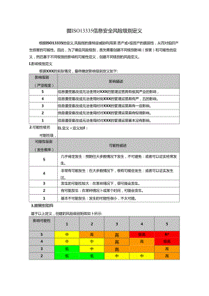 据ISO 13335信息安全风险级别定义.docx