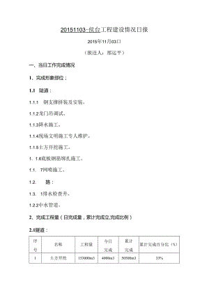 20151103-侯台工程建设情况日报.docx