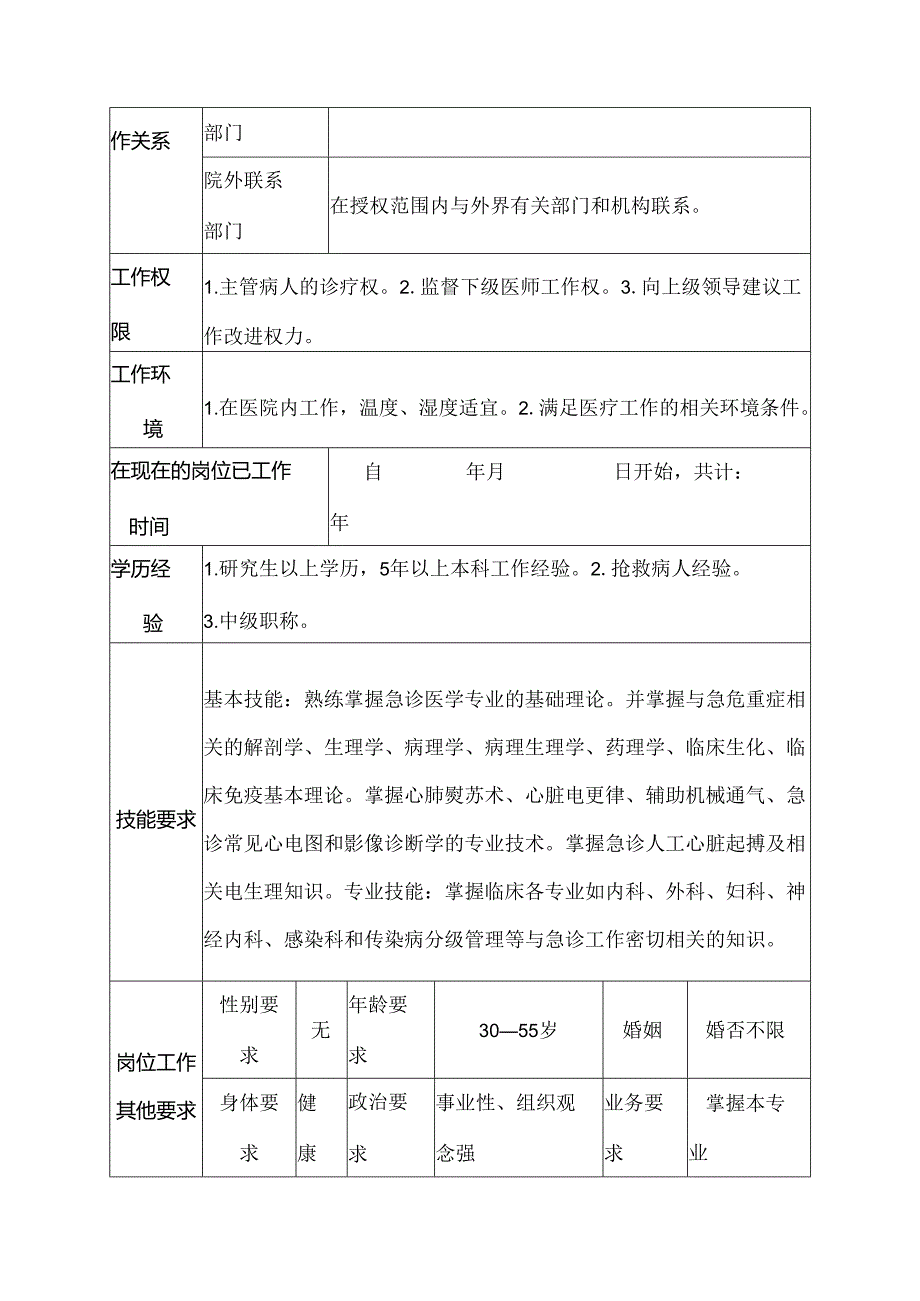 医院急诊科主治医师岗位说明书.docx_第3页