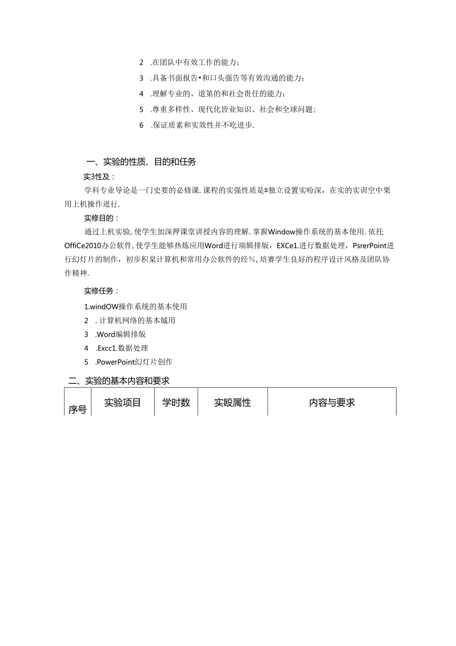 职业学院《学科专业导论（双语Ⅱ）》实验教学大纲.docx_第2页