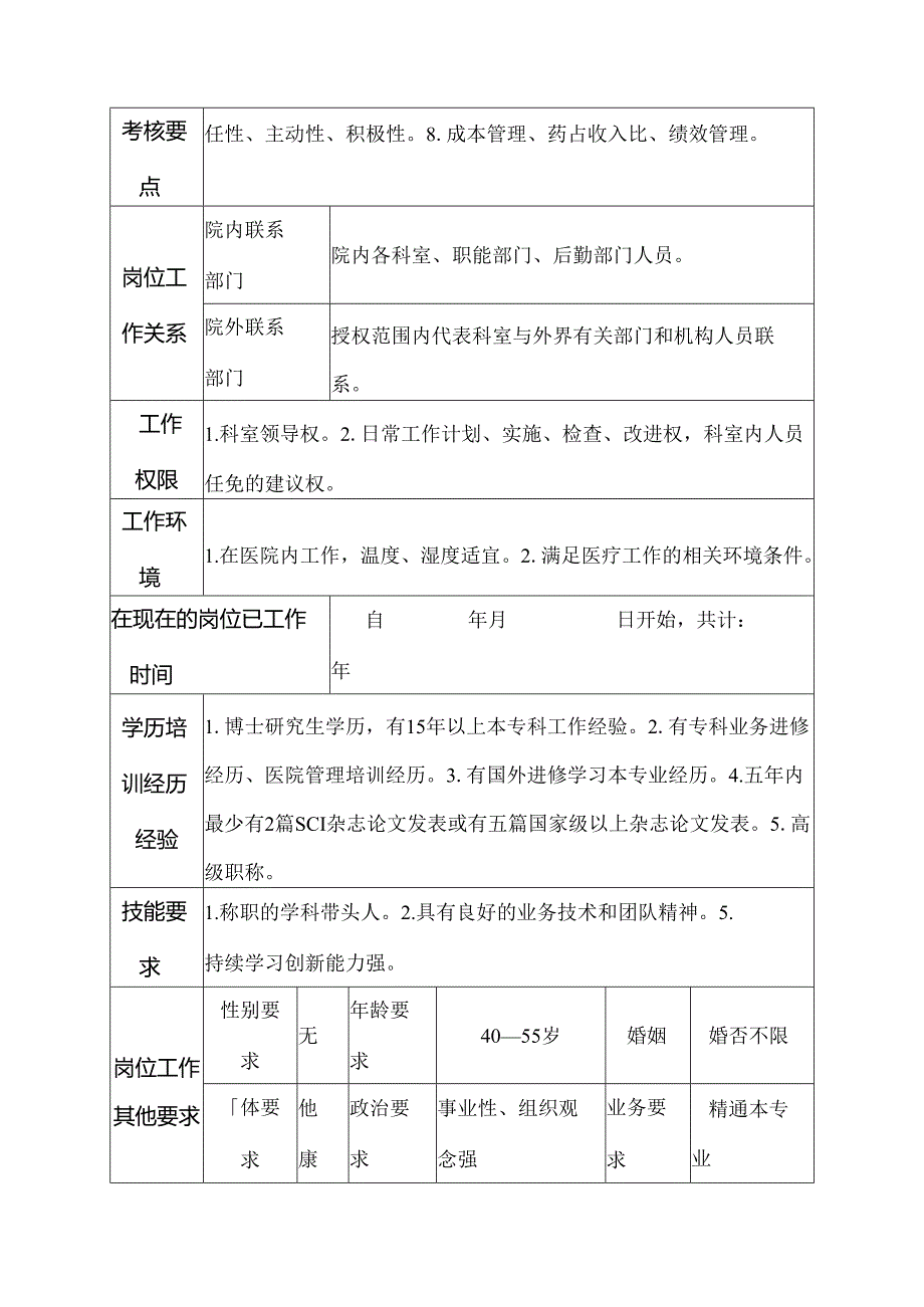 医院心胸外科主任岗位说明书.docx_第3页