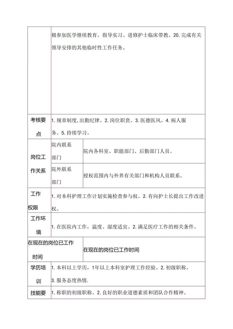 医院感染性疾病科护士岗位说明书.docx_第3页