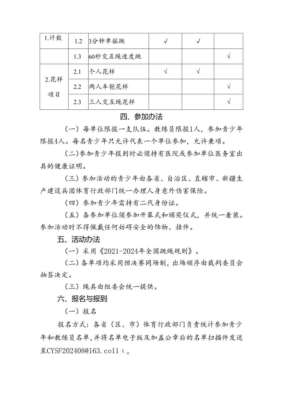 2024年“奔跑吧·少年”全国青少年阳光体育大会跳绳体验项目规则.docx_第2页