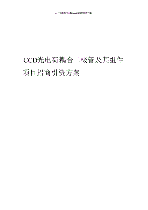 CCD光电荷耦合二极管及其组件项目招商引资方案.docx