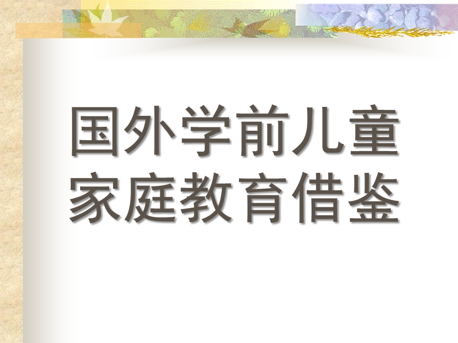 国外学前儿童家庭教育借鉴PPT课件第八章国外学前儿童家庭教育借鉴.ppt_第1页