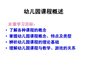 幼儿园课程概述课件PPT幼儿园课程概述.pptx