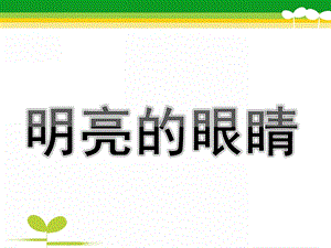 幼儿园《明亮的眼睛》PPT课件教案明亮的眼睛ppt课件.pptx