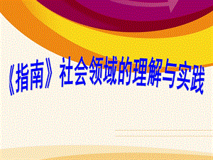 幼儿园《指南》社会领域的理解与实践PPT课件《指南》社会领域的理解与实践.pptx