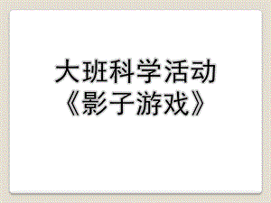 大班科学《影子游戏》PPT课件教案微课件.ppt