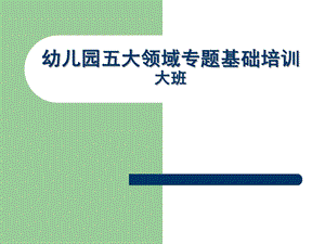 幼儿园大班五大领域培训PPT课件幼儿园大班五大领域培训ppt讲稿.ppt