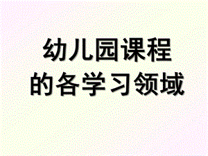 幼儿园课程的各学习领域PPT第四章---幼儿园课程的各学习领域.pptx