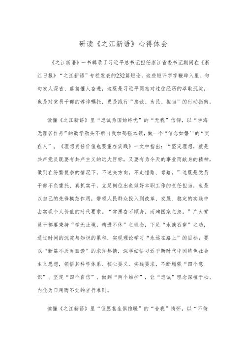 研读《之江新语》心得体会.docx