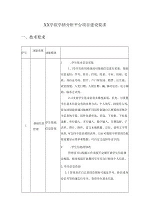 XX学院学情分析平台项目建设要求.docx