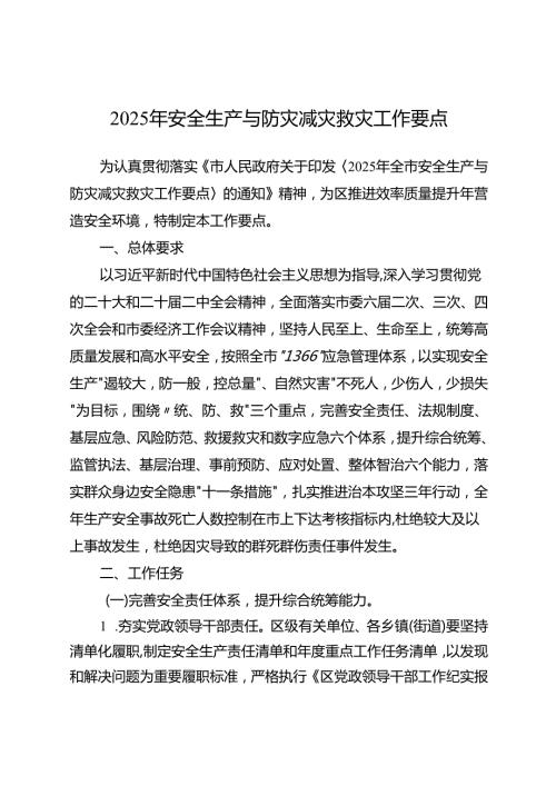 2025年安全生产与防灾减灾救灾工作要点.docx