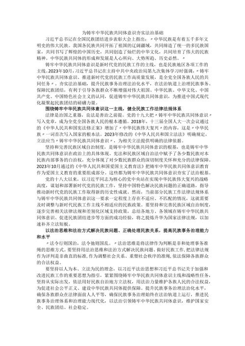 为铸牢中华民族共同体意识夯实法治基础.docx