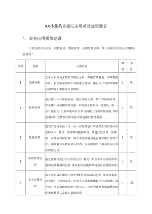 XX林业共富碳汇应用项目建设要求.docx