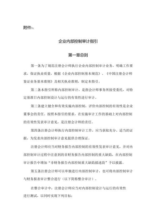 企业内部控制审计指引.docx