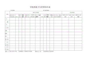 学校班级卫生管理项目表.docx