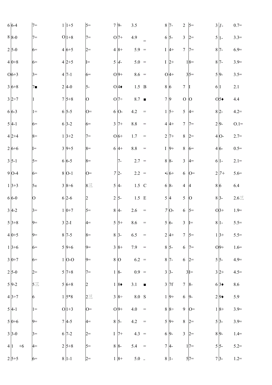 一位小数加减混合运算单元测验模拟题带答案.docx_第3页