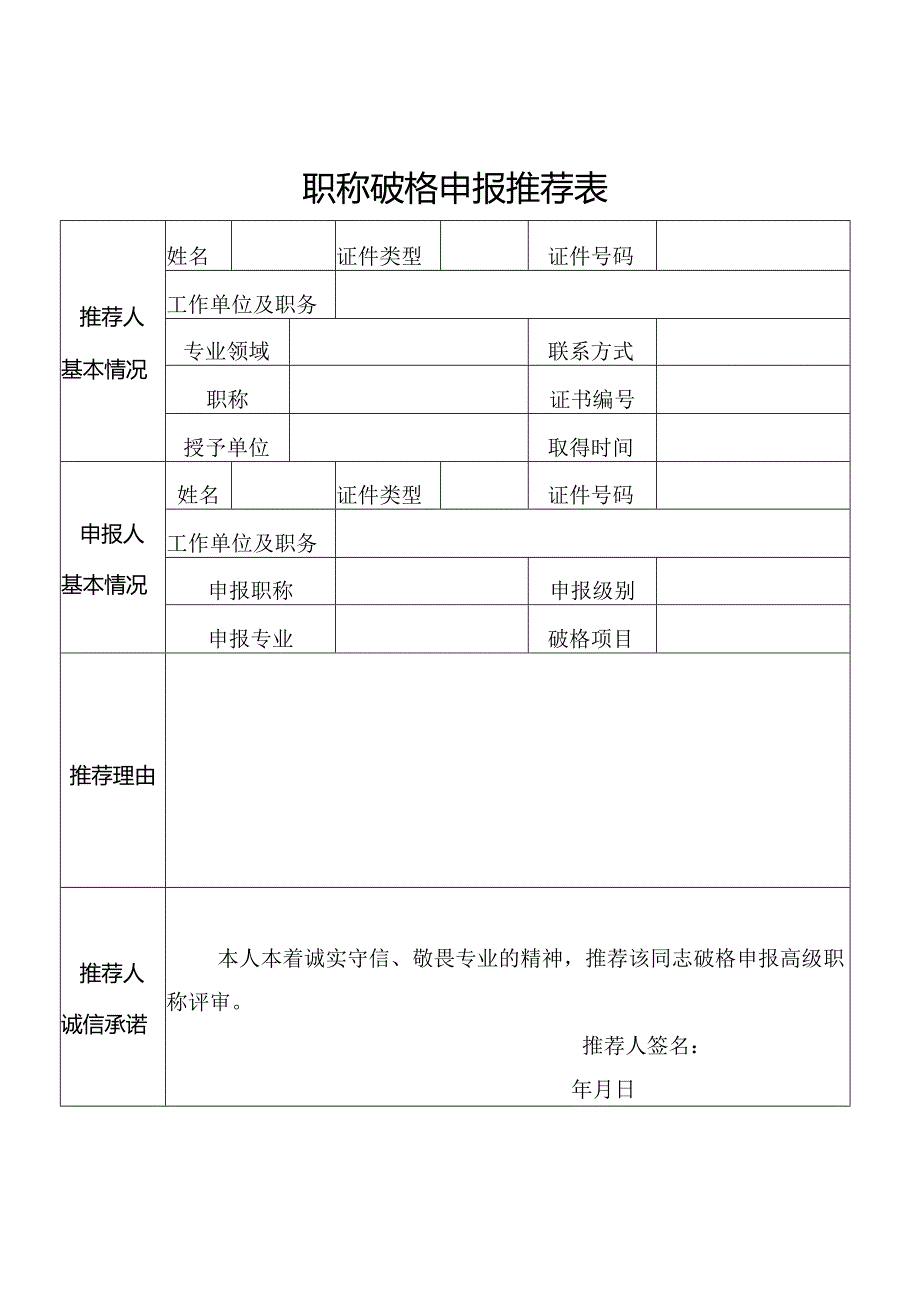 职称破格申报推荐表.docx_第1页