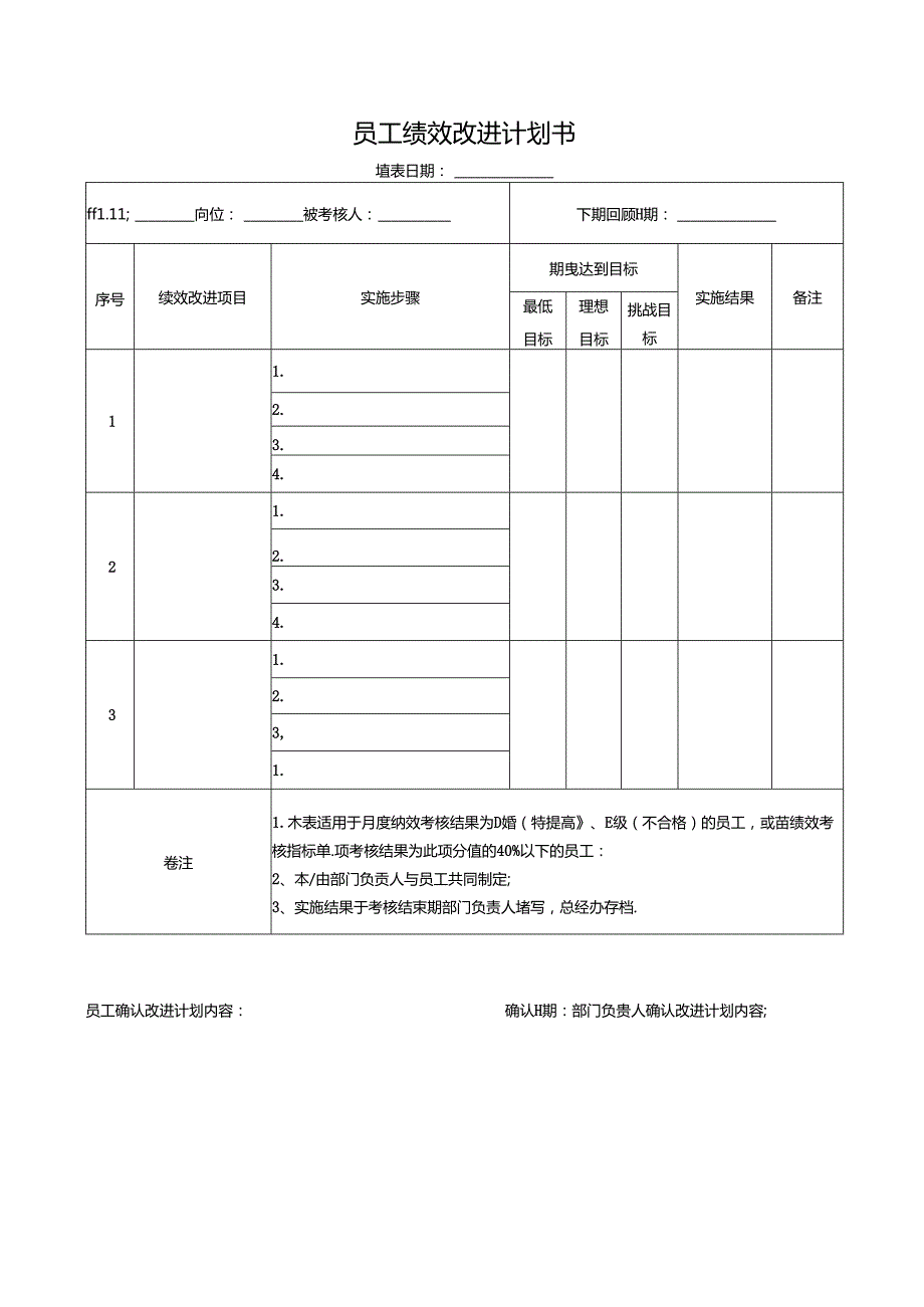 员工绩效改进计划书.docx_第1页