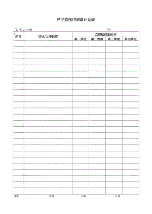 产品监视和测量计划表.docx