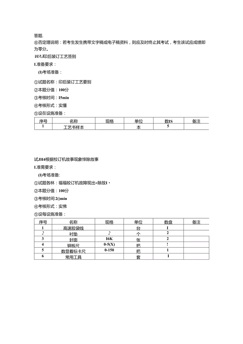 2024年山东省职业技能等级认定试卷 真题 印后制作员（装订工） 三级（高级）技能考核-考场准备通知单 -D卷ok.docx_第2页