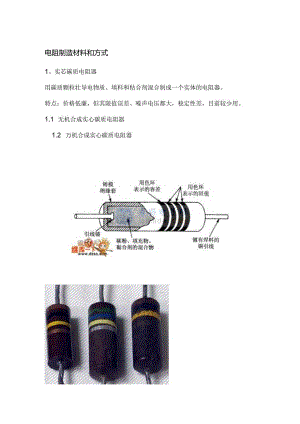 常见电阻的材料和图片.docx