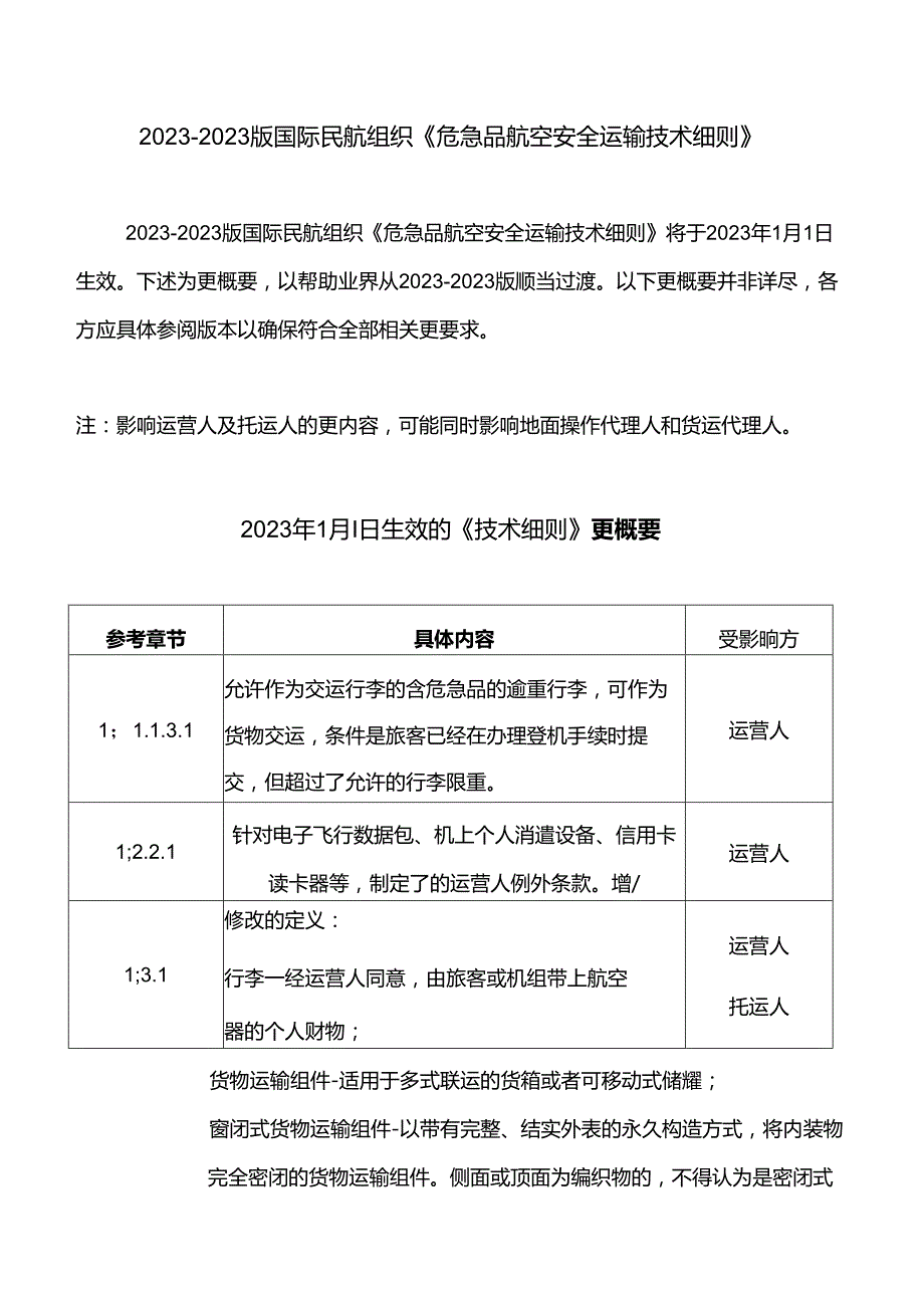 -版国际民航组织《危险品航空安全运输技术细则》.docx_第1页