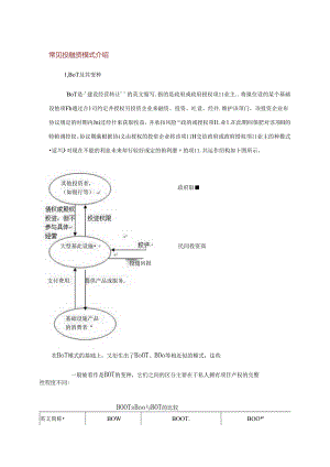 常见投融资模式介绍.docx