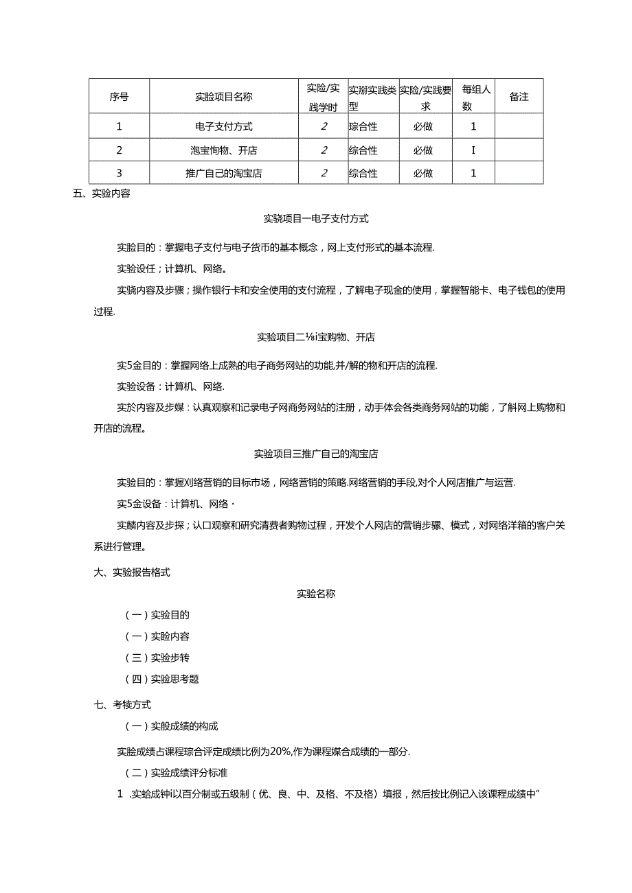 《电子商务》实验教学大纲.docx_第2页