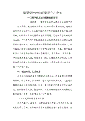 微型学校教育质量提升之我见.docx