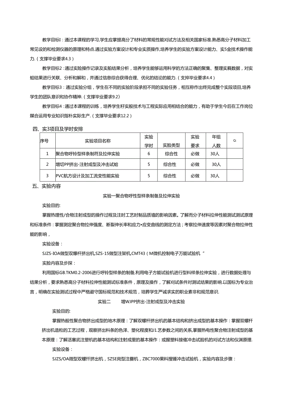 《高分子材料配方设计与应用》实验教学大纲.docx_第2页