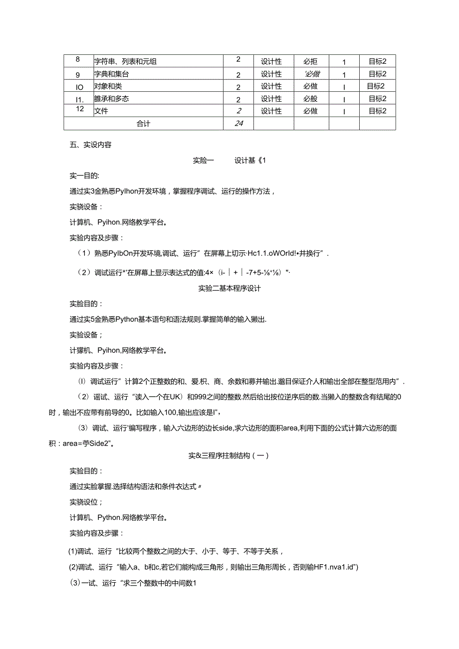 《程序设计基础》（Python）实验教学大纲.docx_第2页