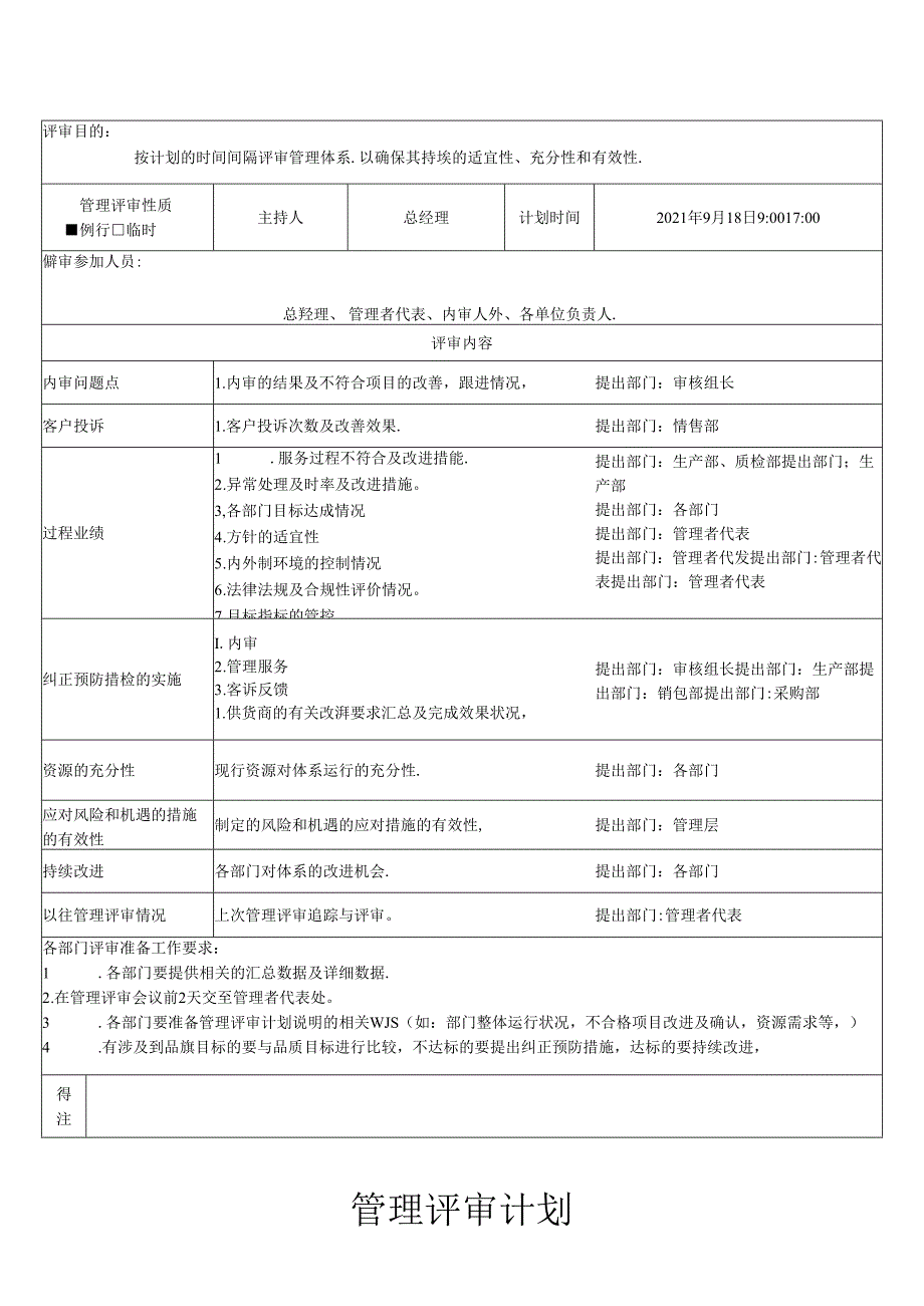 MR--008管理评审计划.docx_第1页