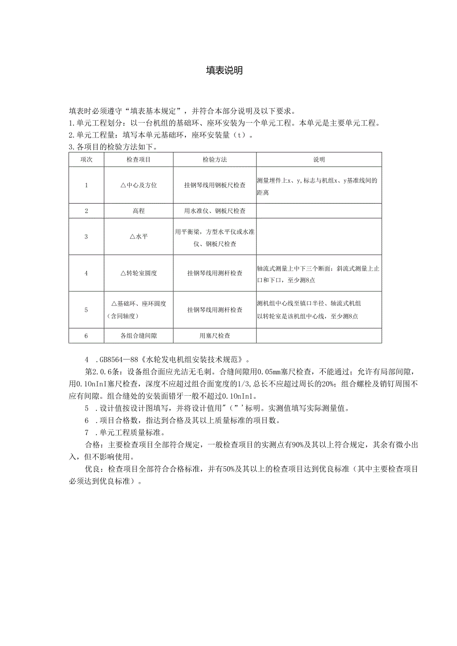 反击式水轮机基础环、座环安装单元工程质量评定表.docx_第2页