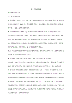 思想品德：八年级上册思想品德复习提纲(鲁教版八年级上).docx