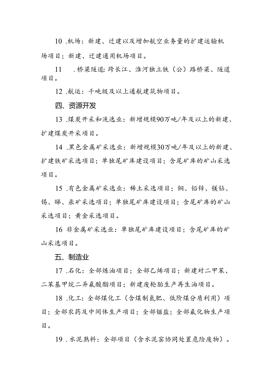 安徽省生态环境厅审批环境影响评价文件建设项目目录（2024年本征求意见稿）.docx_第2页