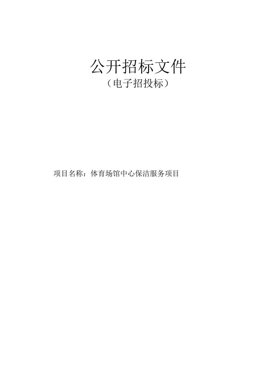 体育场馆中心保洁服务项目招标文件.docx_第1页