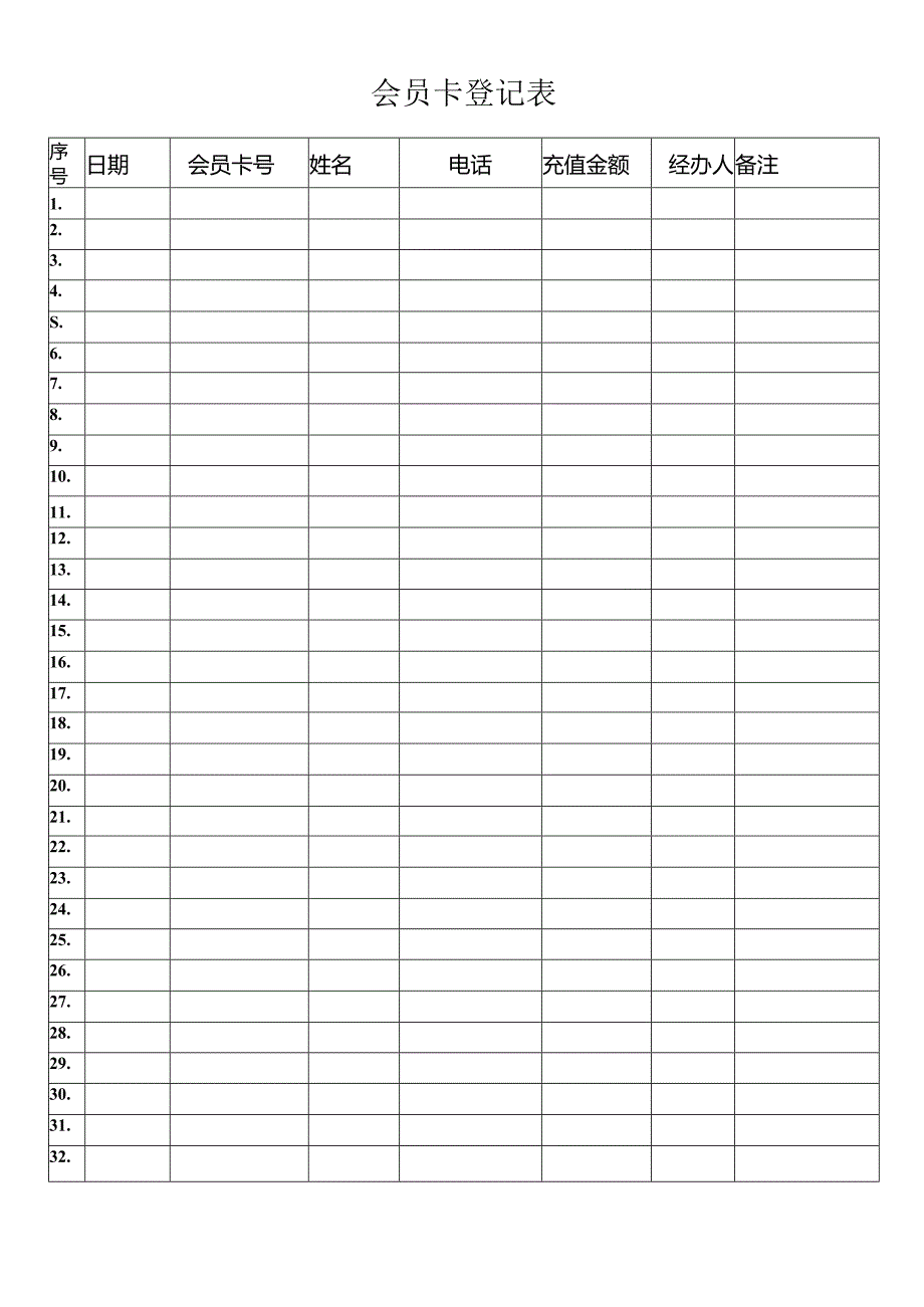会员卡登记表.docx_第1页